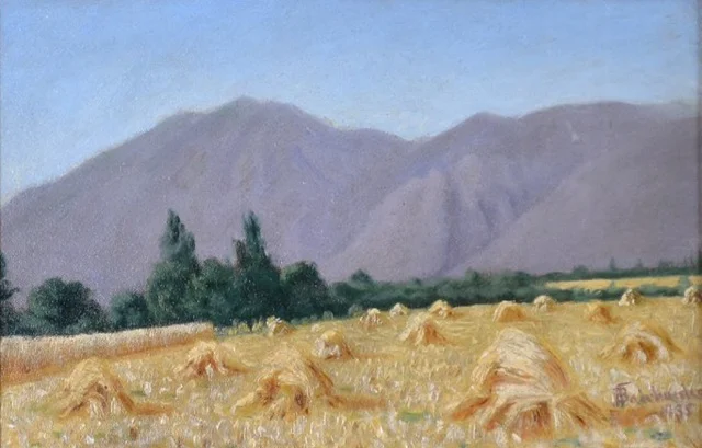 Haystacks (1937) by JB Fairbanks. Private Collection. 