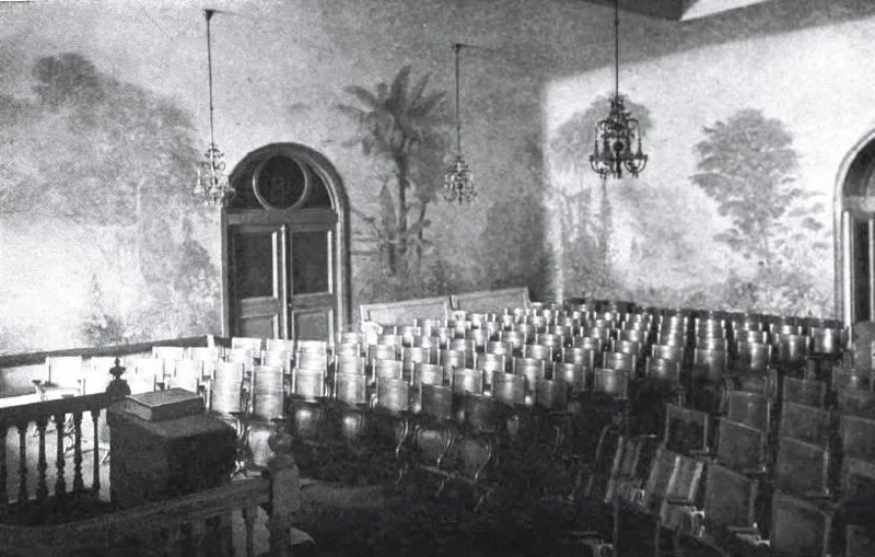 Photograph of the Garden Room in the Salt Lake Temple of The Church of Jesus Christ of Latter-day Saints (1909). Source: The House of the Lord by James E. Talmage (1912).