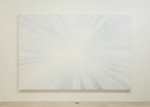 Lazaros, (α 8.5h 22.5m 20.02045s / δ -14.5° 0′ 14.059″) , 2015, airbrushed acrylic on canvas, 74 x 111 in. Collection of Cris Baird. 