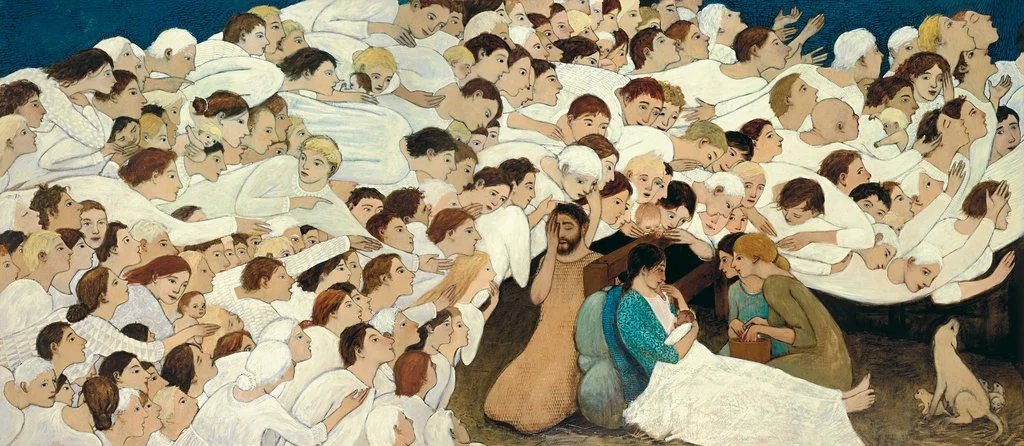 Nativity (2010) by Brian Kershisnik. 89 x 204 in.Collection of BYU Museum of Art.