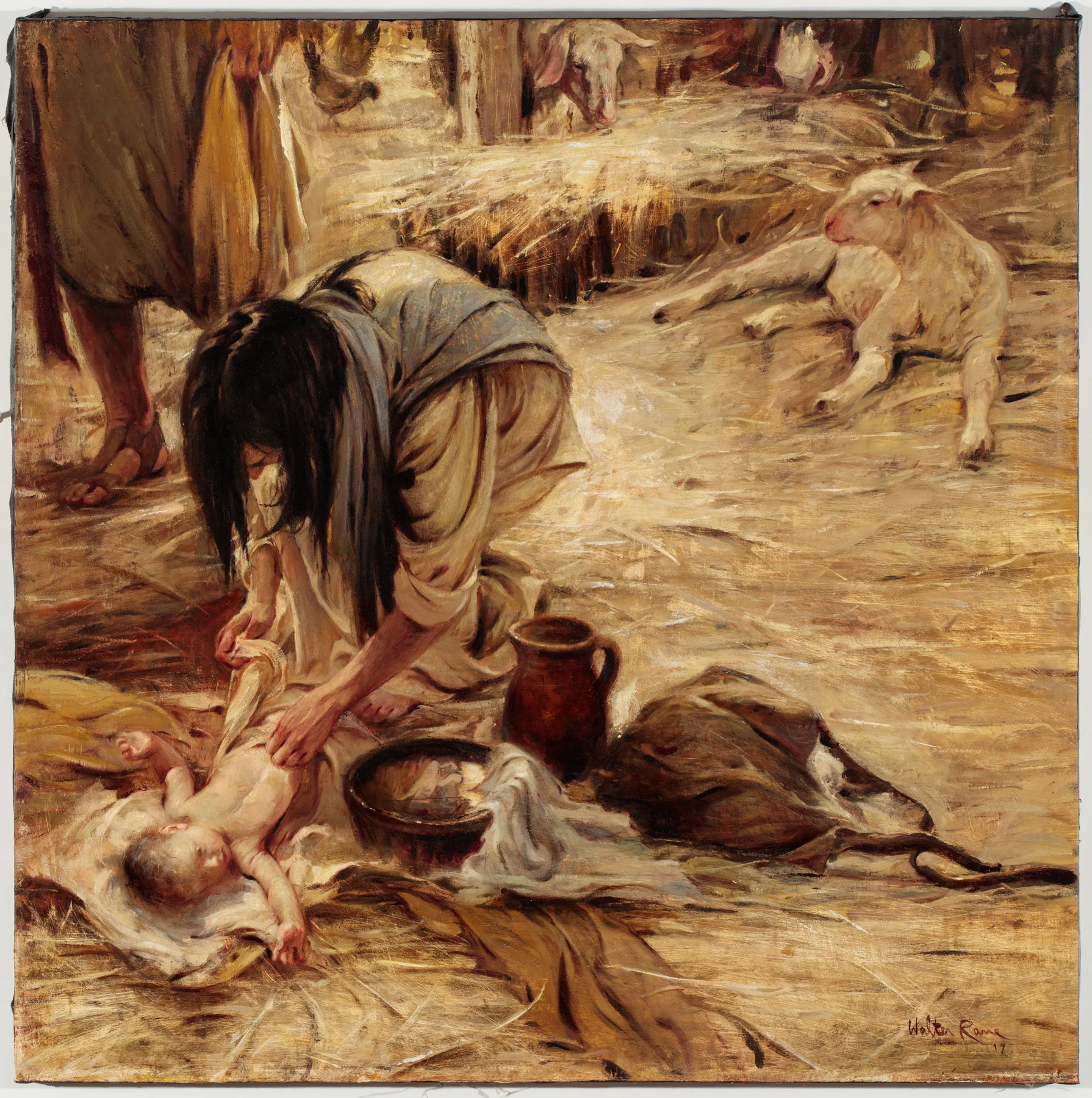 Unto Us by Walter Rane. 35 x 35 in. Oil on Canvas. 