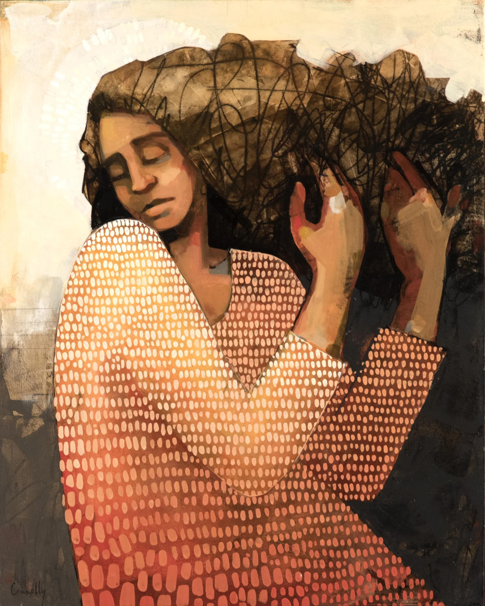 Detangling My Mind by Caitlin Connolly, 30 x 24 in., Oil on Panel. 