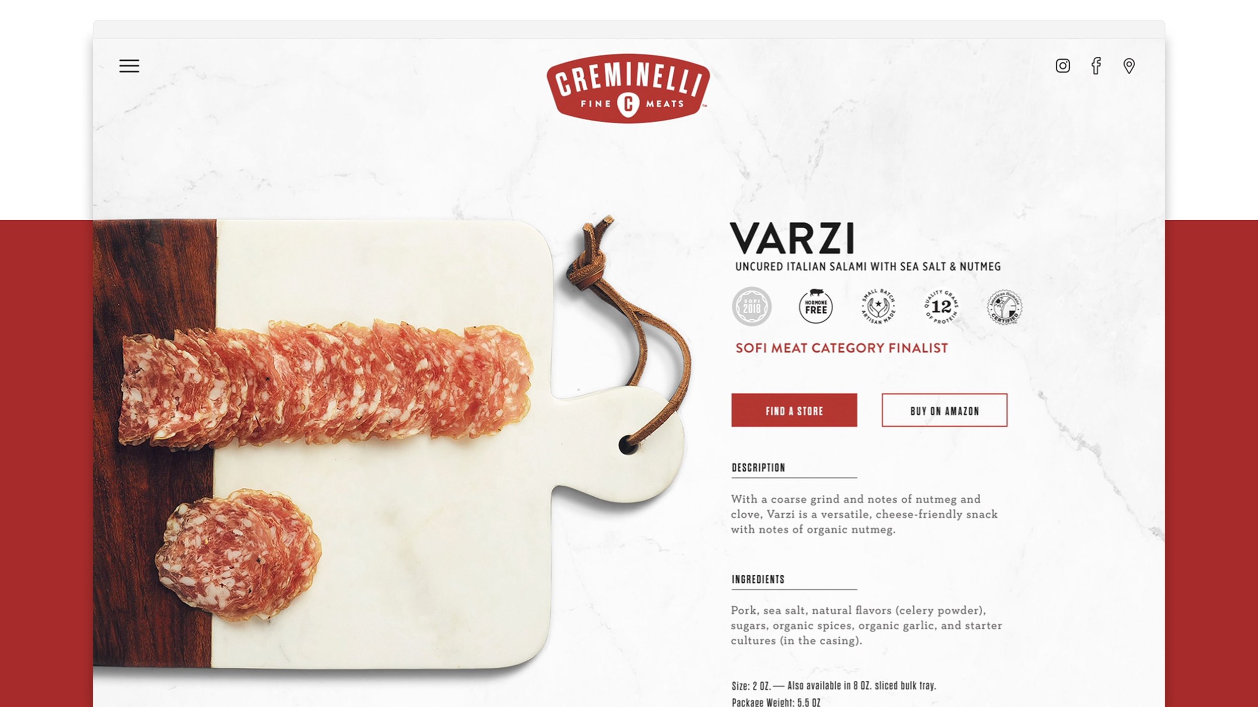 Creminelli Website Product Page