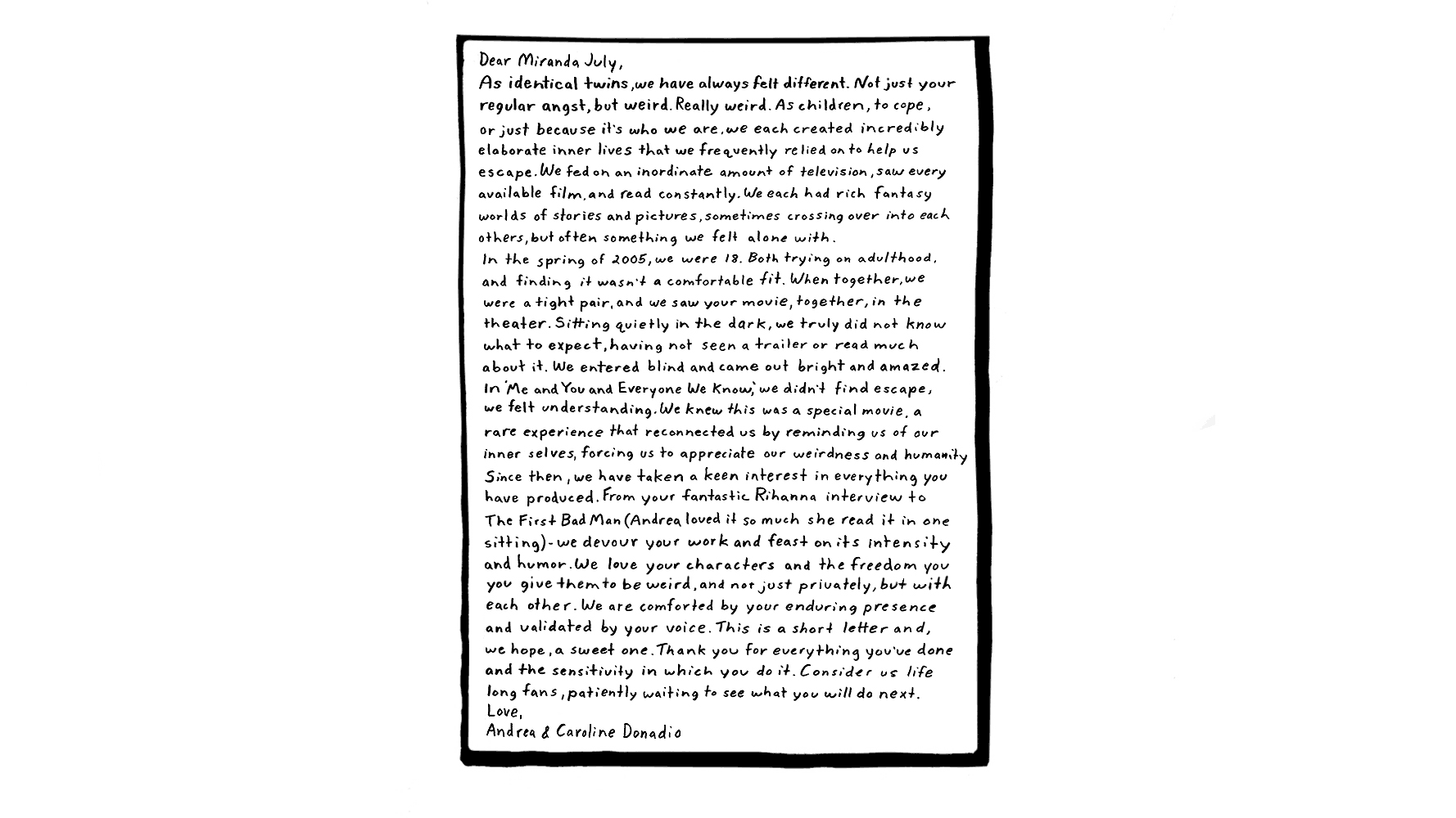 <small>Our Favorites <br>& How to Watch Them:</small><br><b>Miranda July</b>