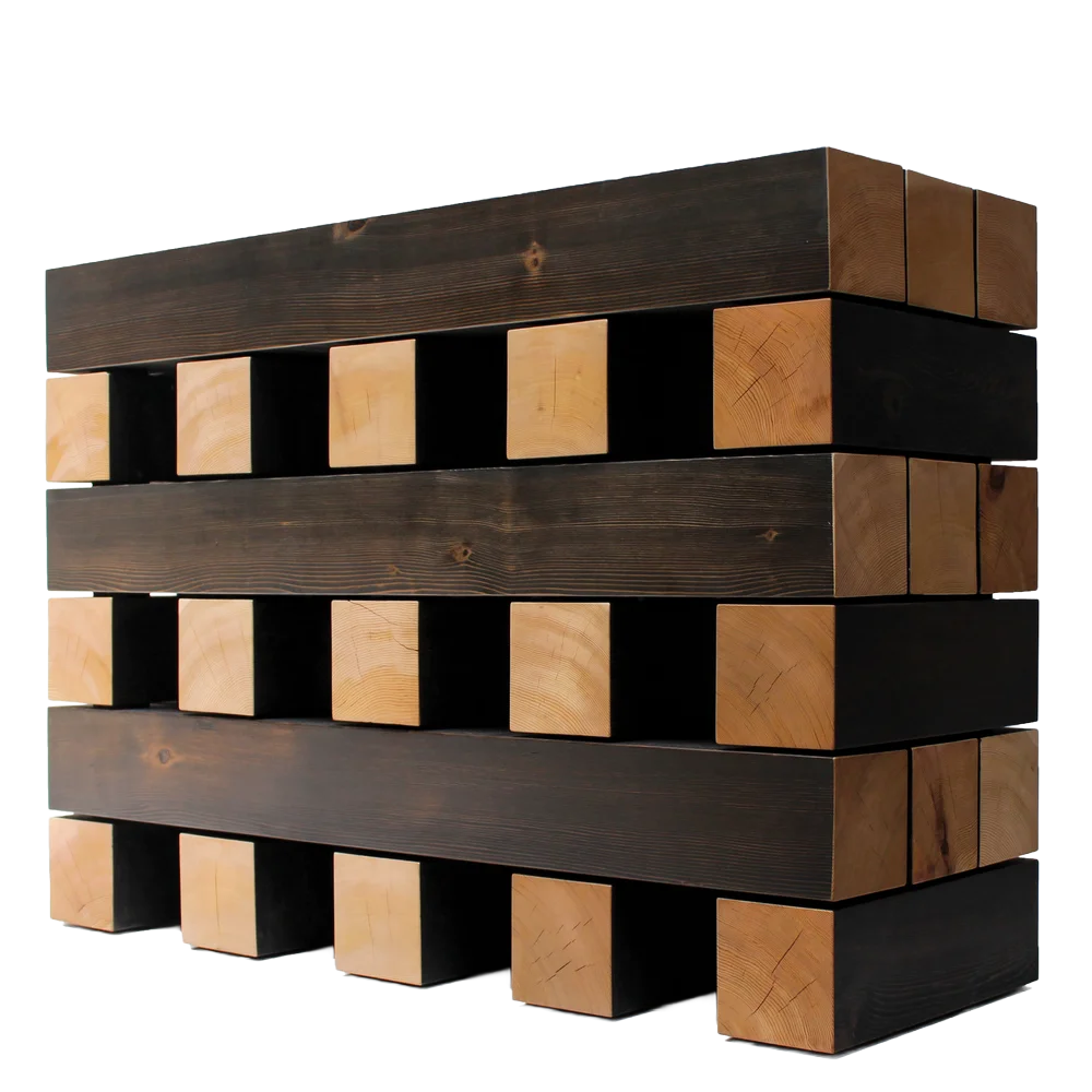 STACKED WOOD PILE TABLE
