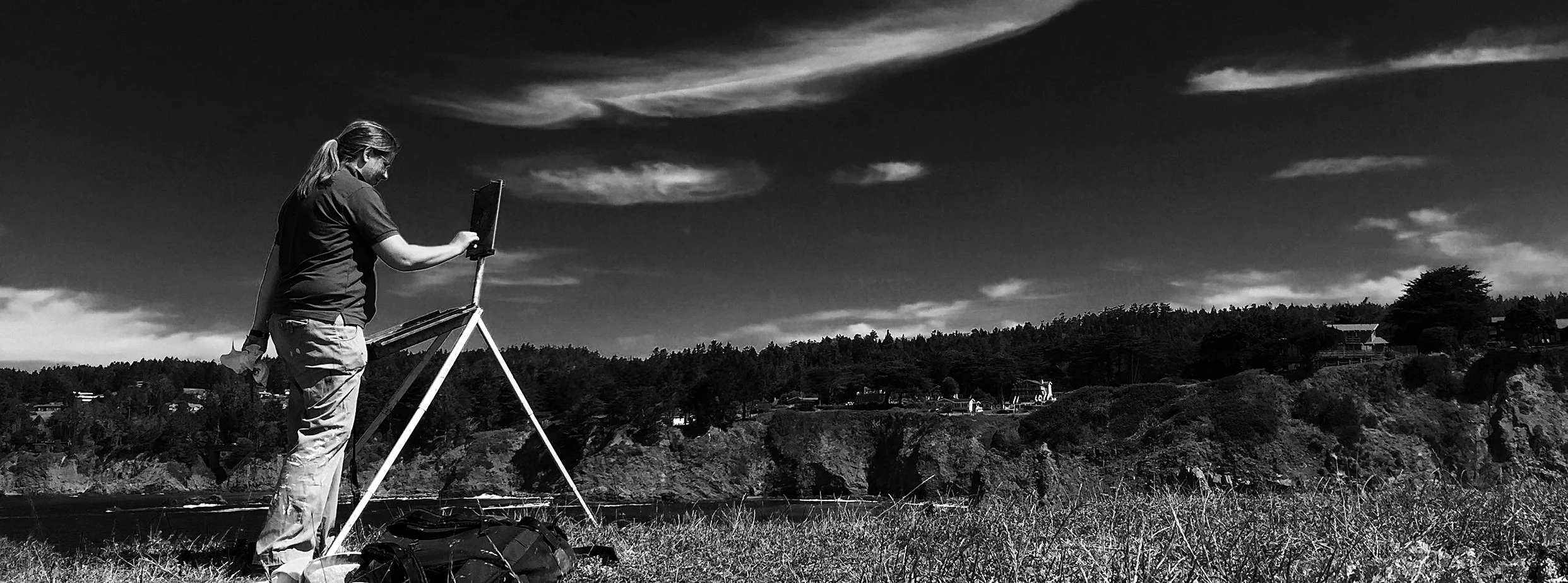 Plein air in Mendocino, photo by Aimee Eriksen.