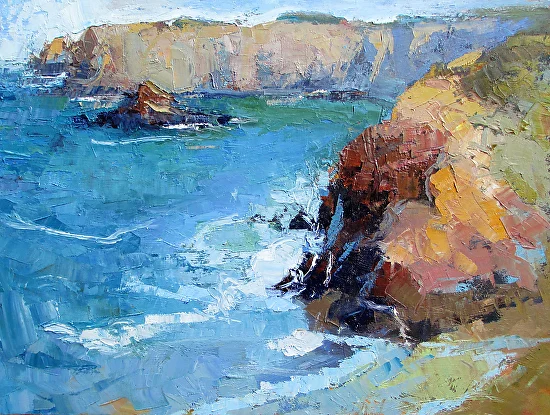 Jughandle Beach, 18 x 24 inches, oil.