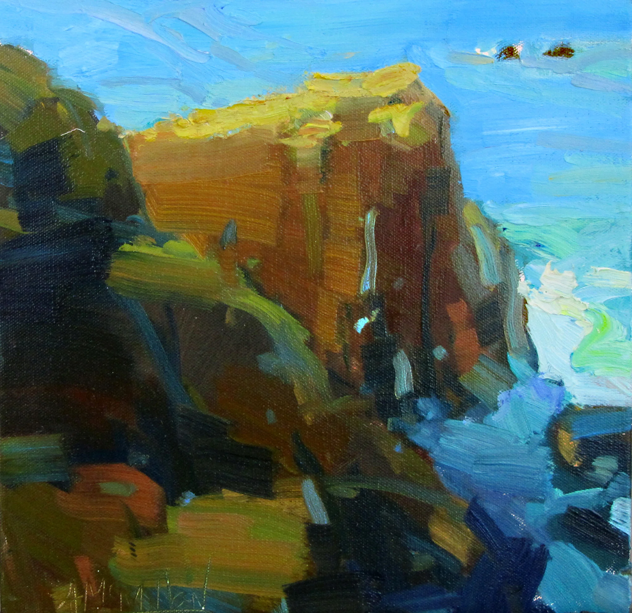 Rocky Point Morning, 12 x 12 inches, oil.