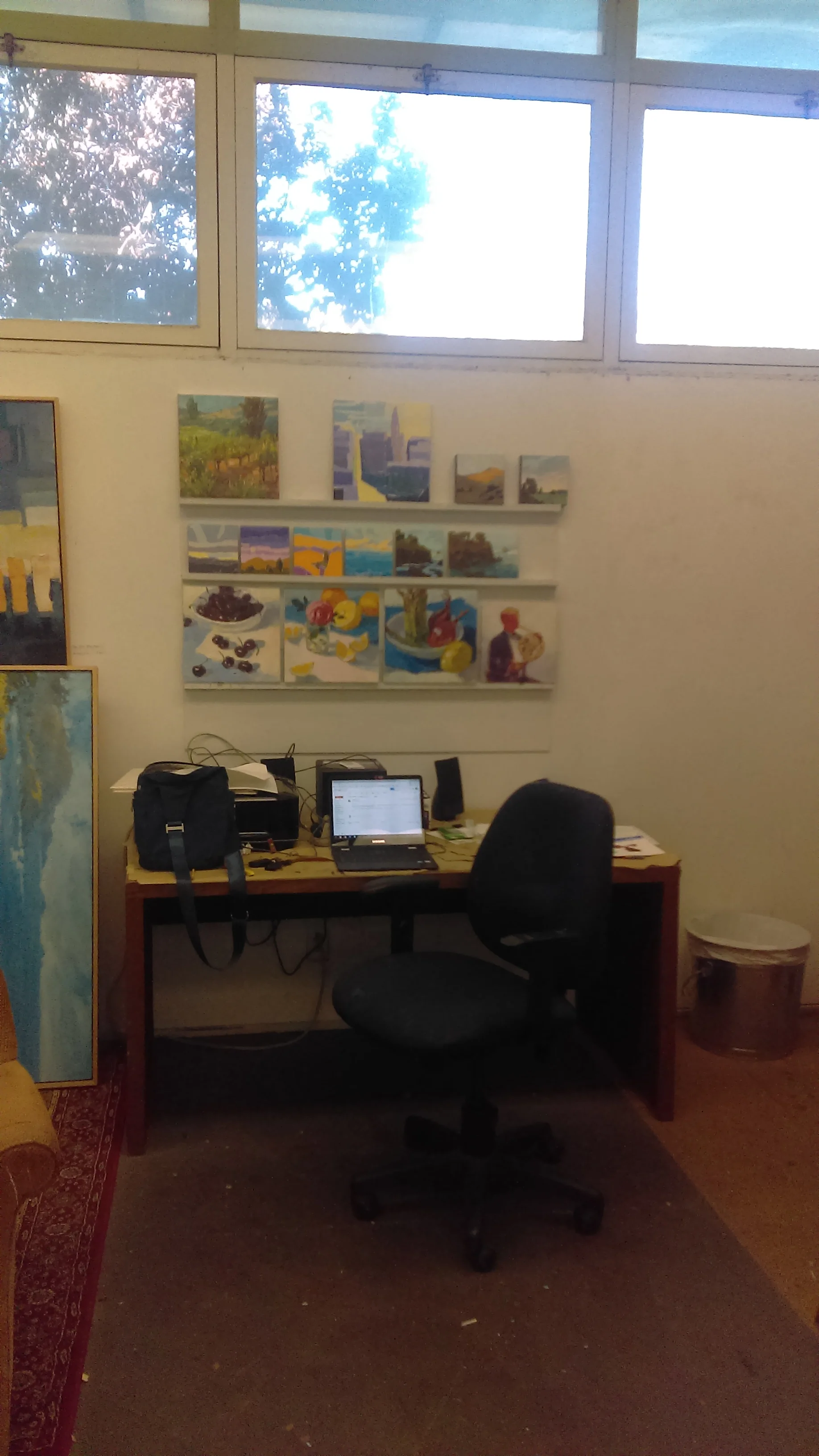 Readying the Studio for Open House on Nov. 9. 