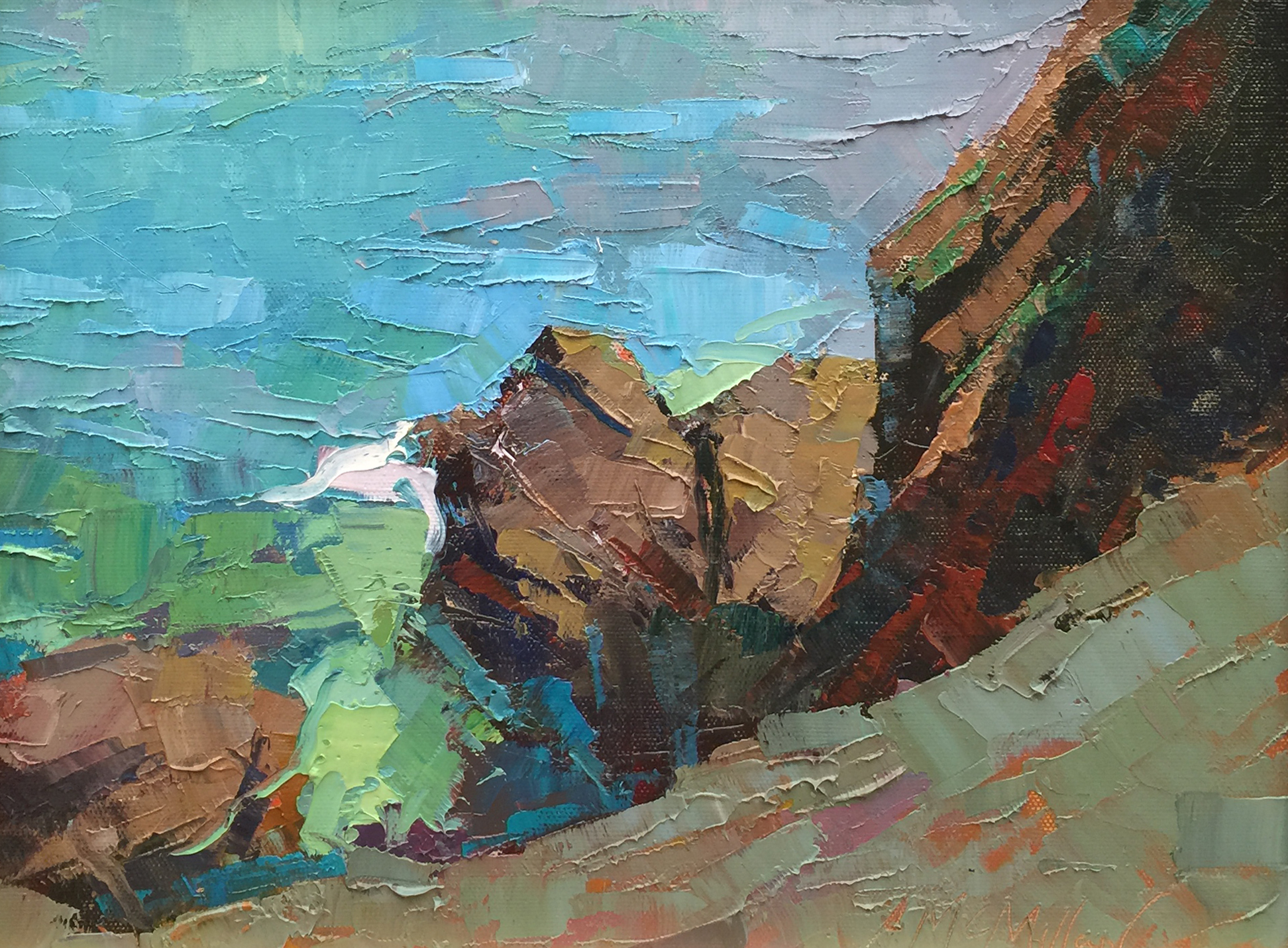 McMillan Mendocino Water Colors 11 c 14 inches oil 2015 no frame.jpg