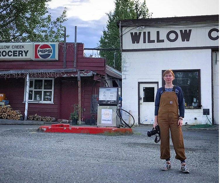 Heather Courtney taking a break in Willow Creek, Alaska