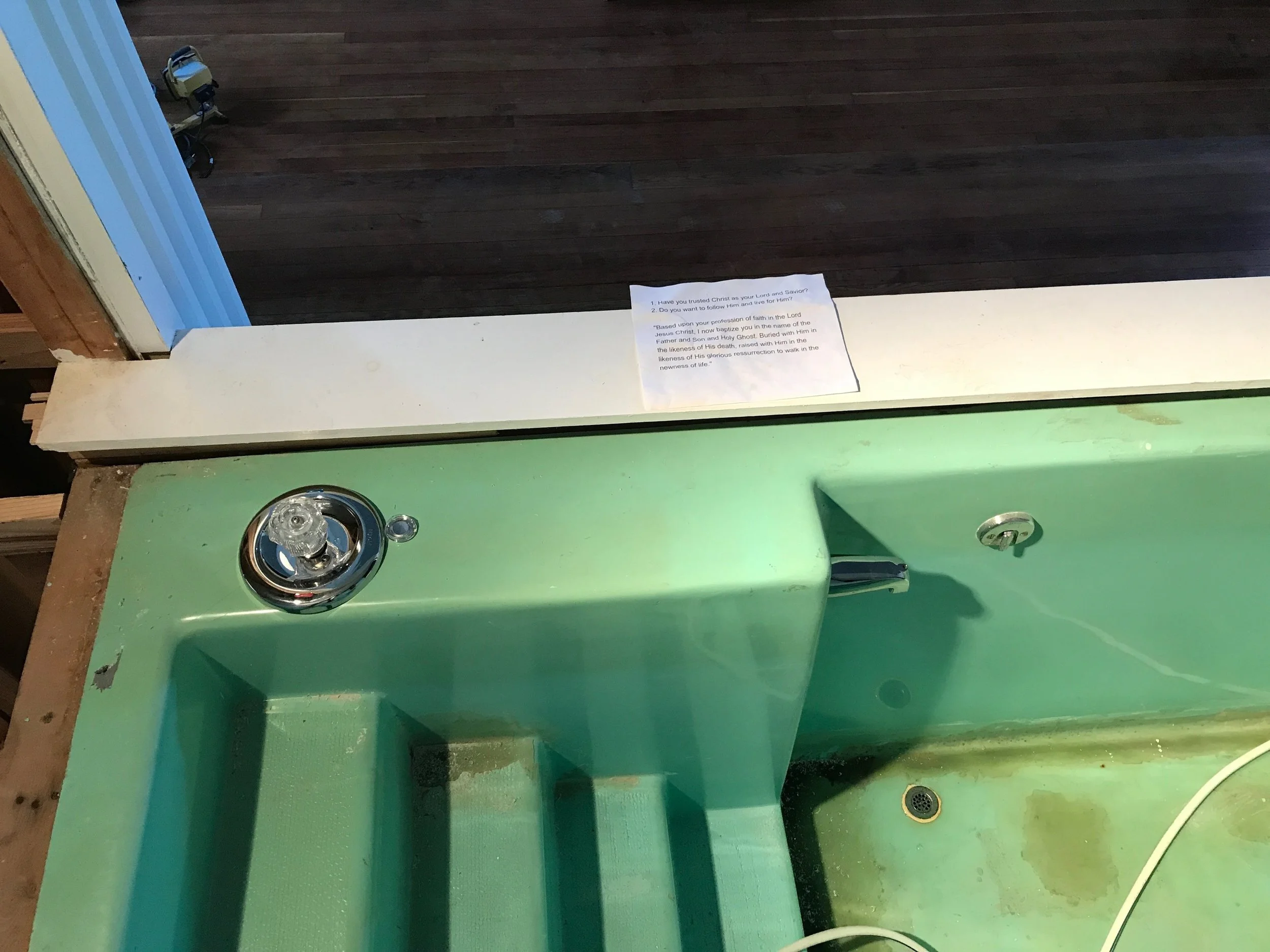 New Faucet for the Baptistry