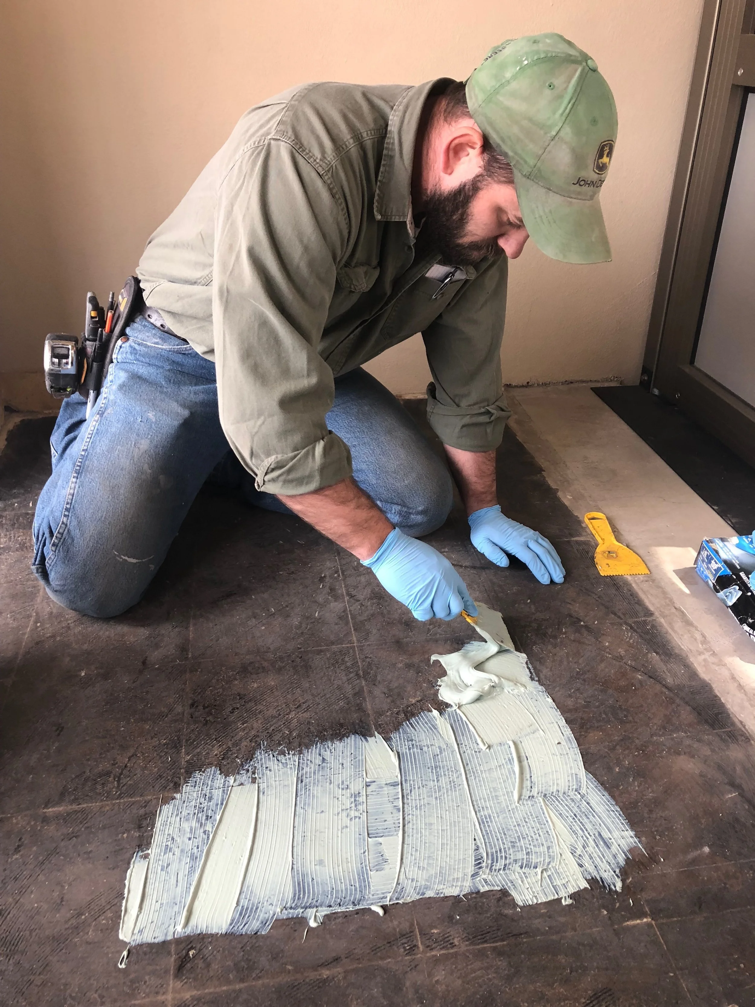 Landing 1 Laying Carpet