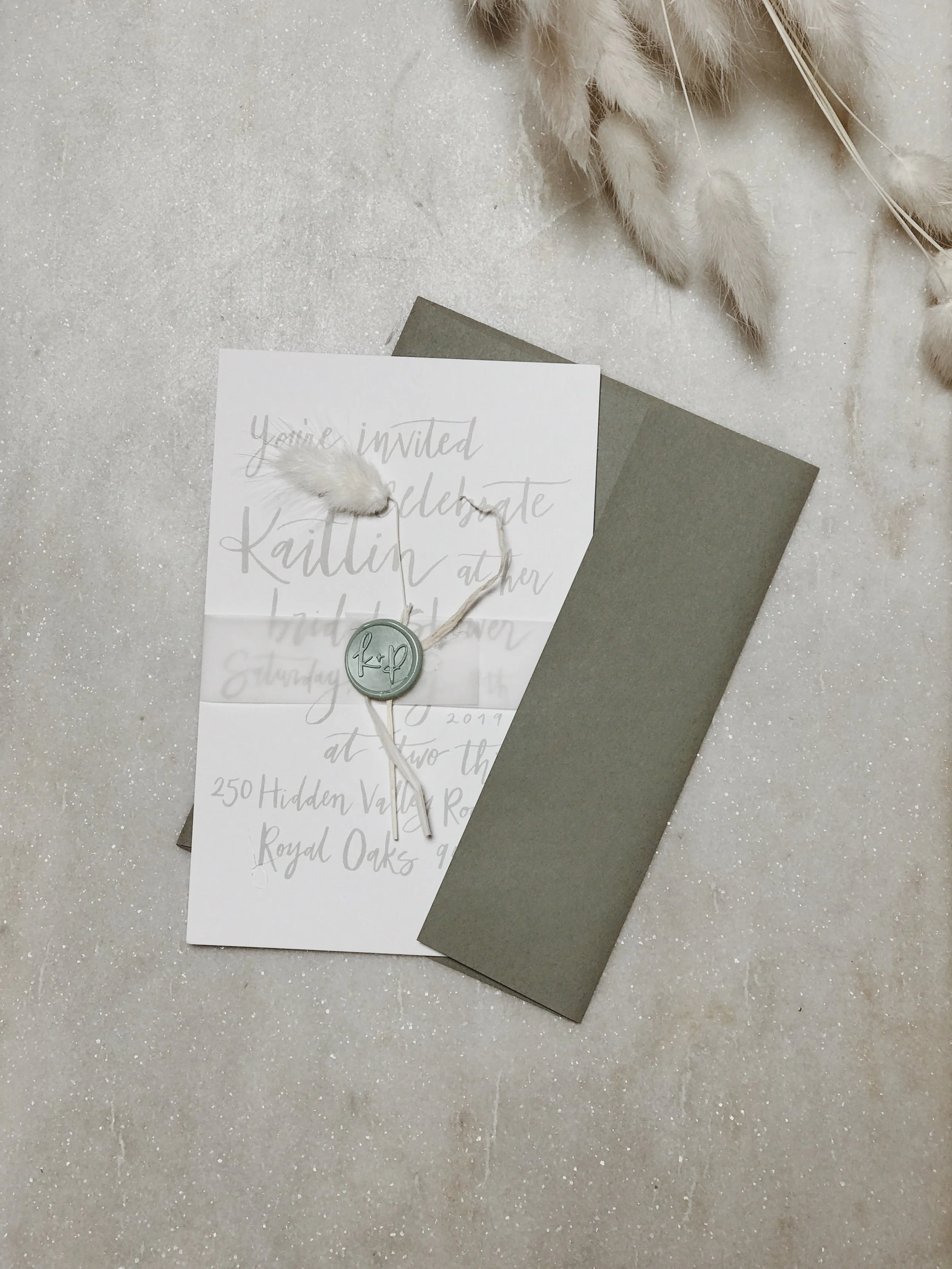 Wax Sealed Garden Bridal Shower Invites
