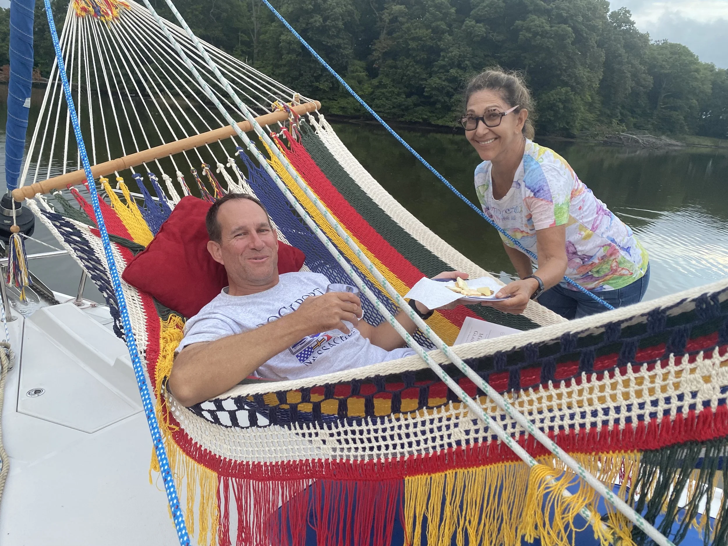 Couple Relaxing in a Hammock on a Week Long Sailing Trip
