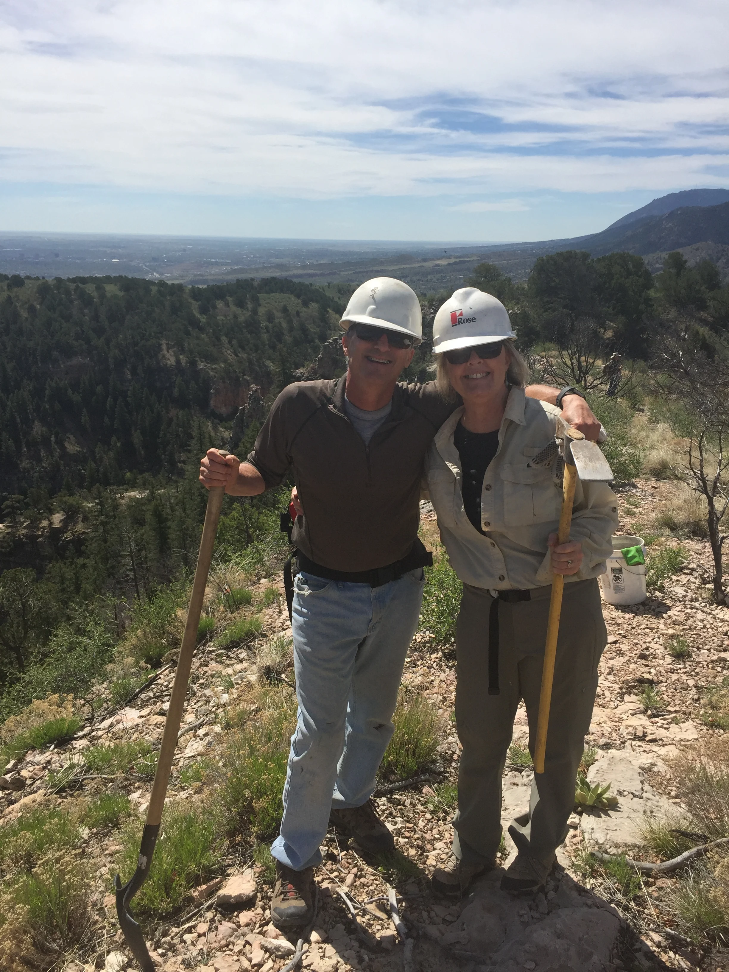 Planting trees above Cave of the Winds