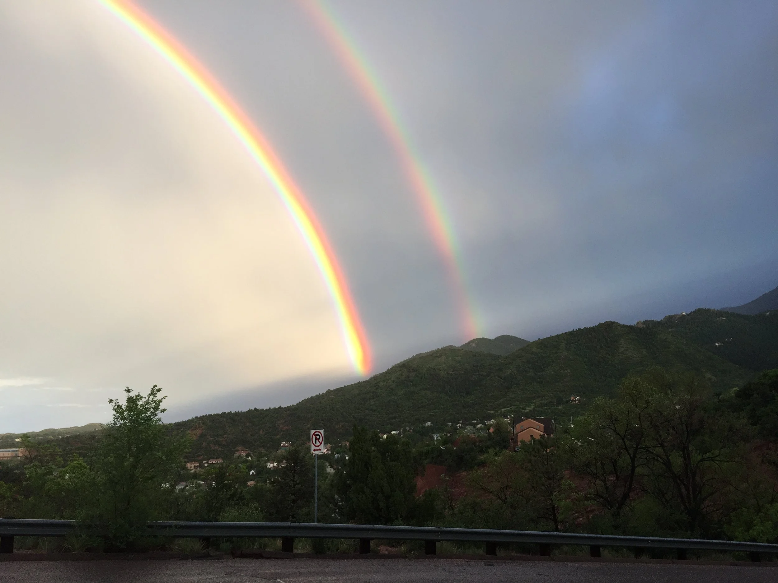 Rainbows over Manitou Springs, taken by Ken 