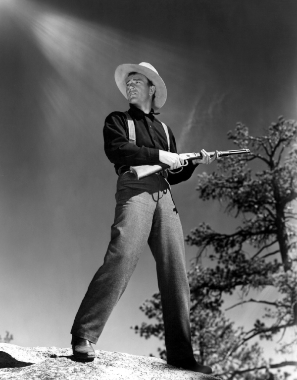 El actor John Wayne en The Shepherd of the Hills (1941)