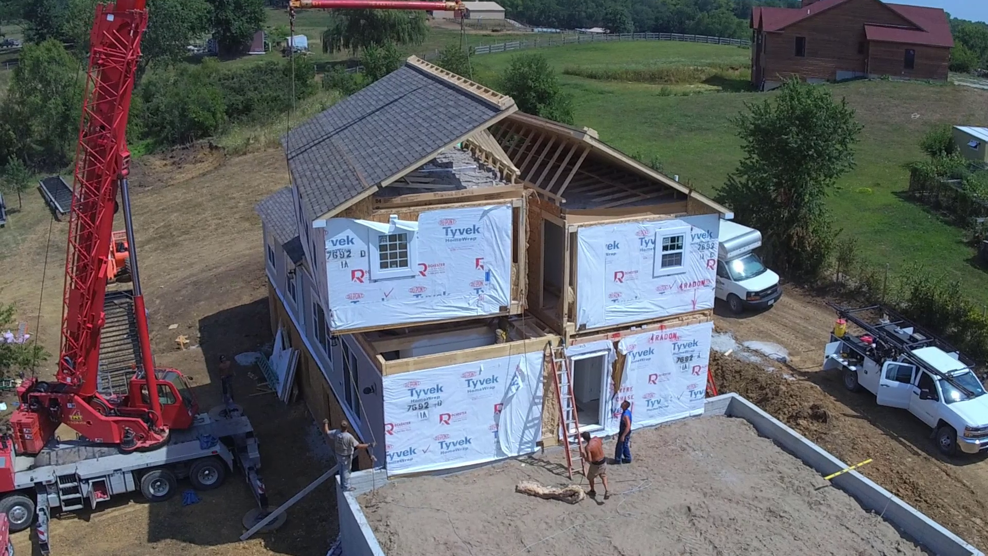 Two Story Modular Home Crane Set