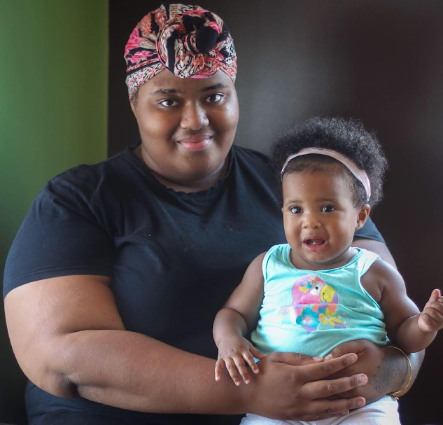 Diamond with her daughter Rylin.