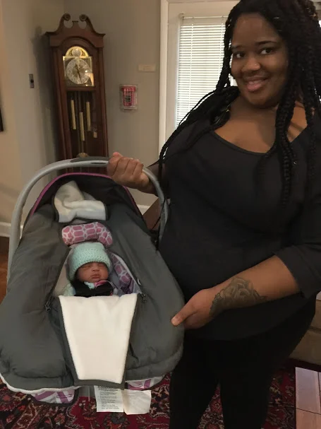 Diamond when her daughter Rylin was a few weeks old.