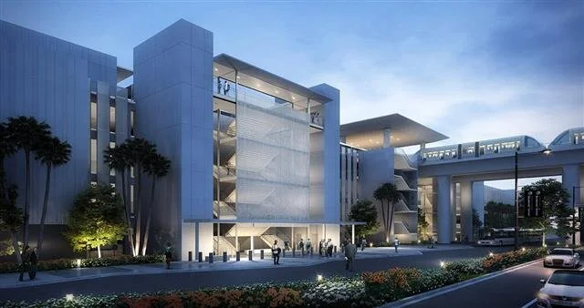 Rendering of the ConRAC Facility at night.