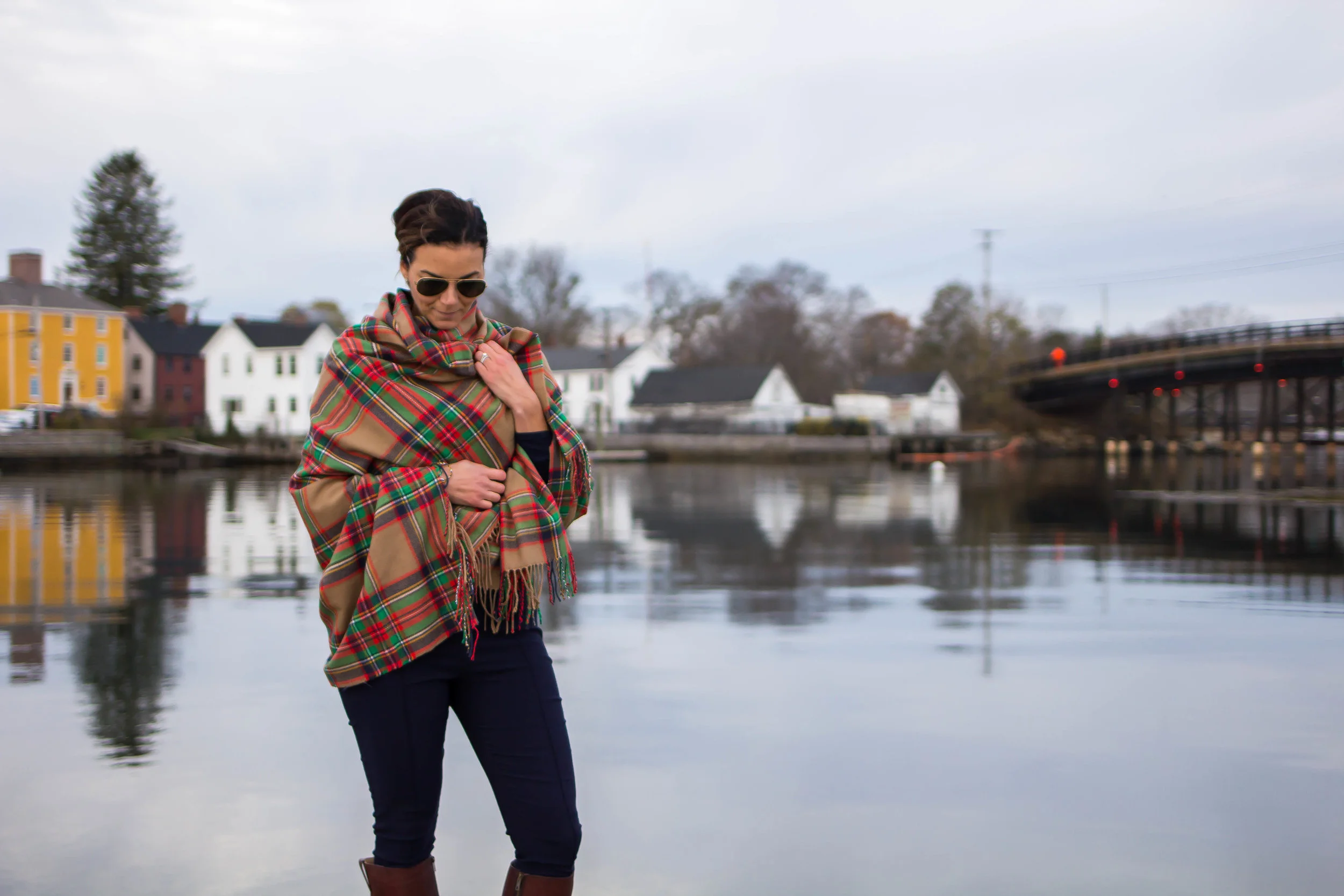 Fall Outfits – Winter Outfits - Plaid Outfit Ideas- Blanket Scarf Outfit – Casual Outfits – Frye Boots Outfit – Fashion for Women – heartandseam.com #heartandseam #fryeboots