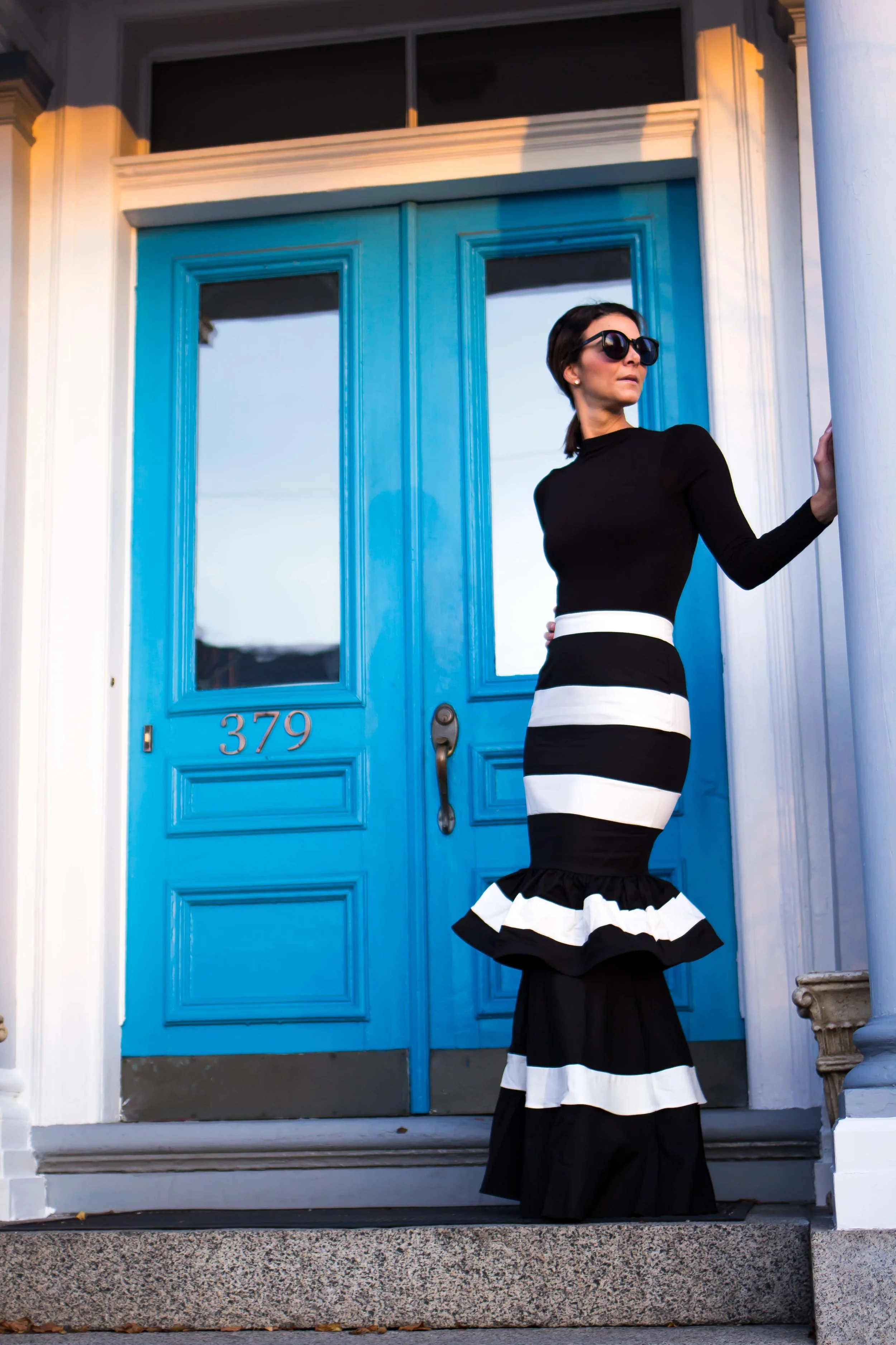 Formal Outfits – Holiday Outfits – Ruffle Skirt Outfits – Maxi Skirt Outfits – Ruffle Maxi Skirt Outfits - Fashion for Women – Holiday Party Outfits – Black and White Outfits - Wedding Outfits – heartandseam.com #heartandseam #forever21