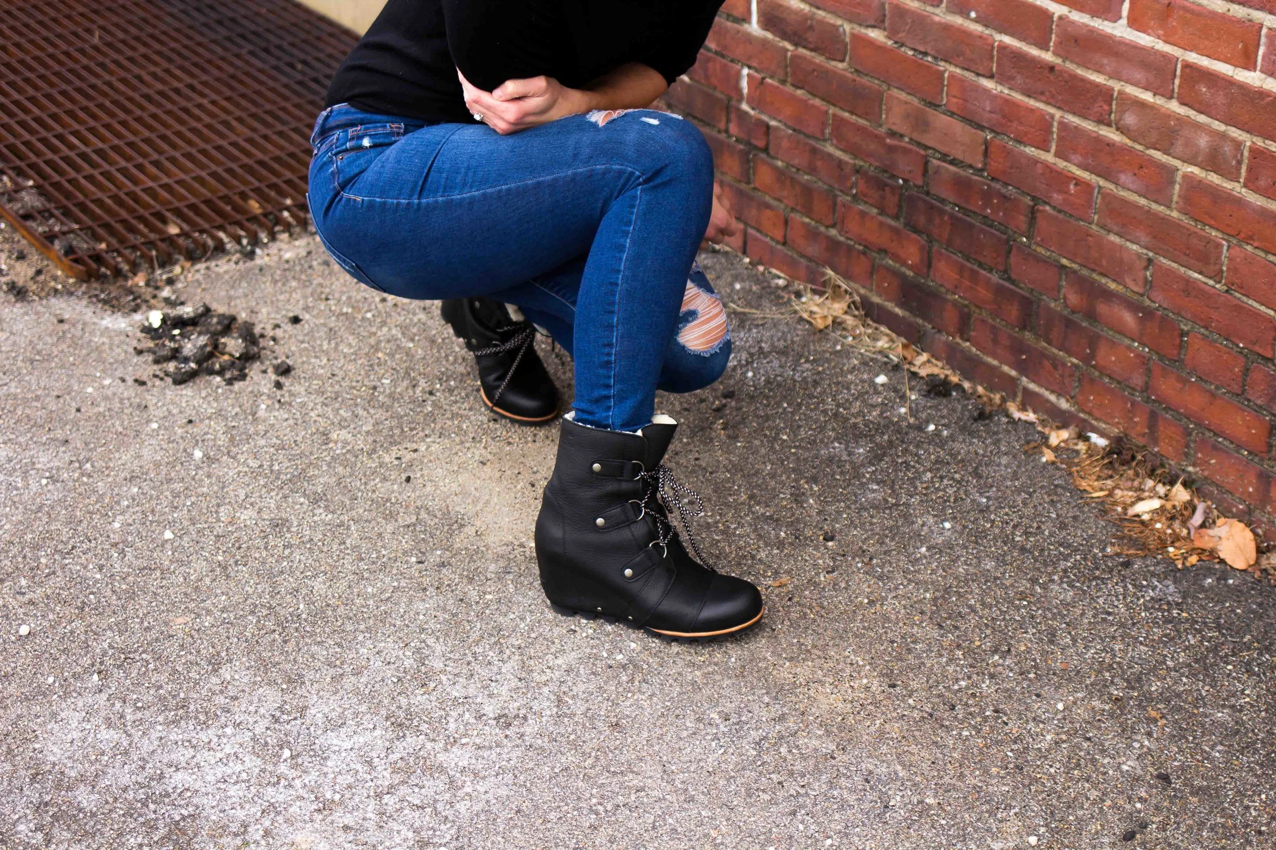 Casual Friday Outfits - Weekend Outfits - Fashion for Women - Sorel Boots - Captain's Cap - Weekend Wear heartandseam.com #heartandseam