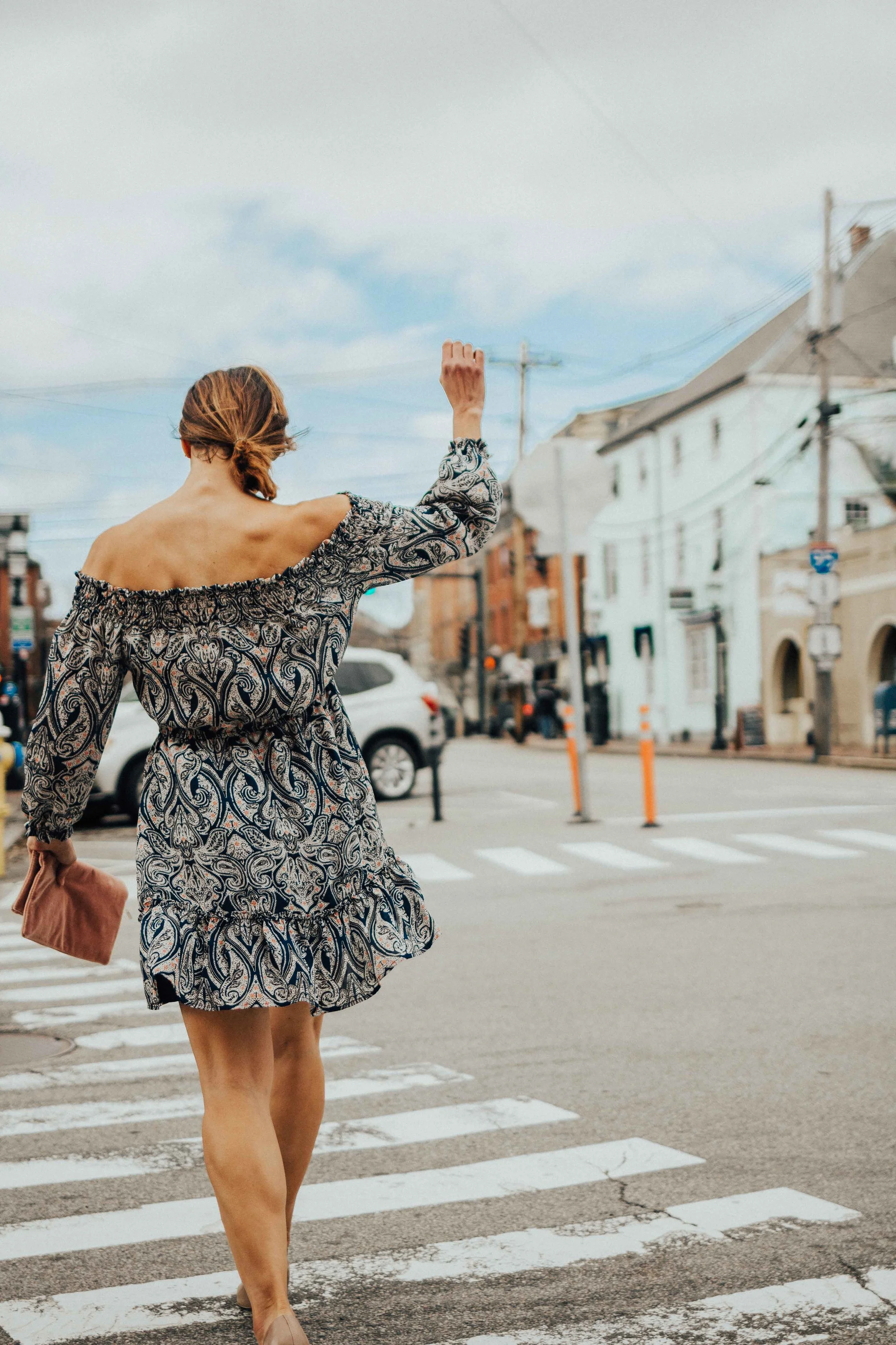 Spring Outfits – Spring Dresses – Paisley Print Dresses – Off-the-shoulder Dresses for Spring- Fashion for Women – heartandseam.com #heartandseam #cupcakesandcashmere