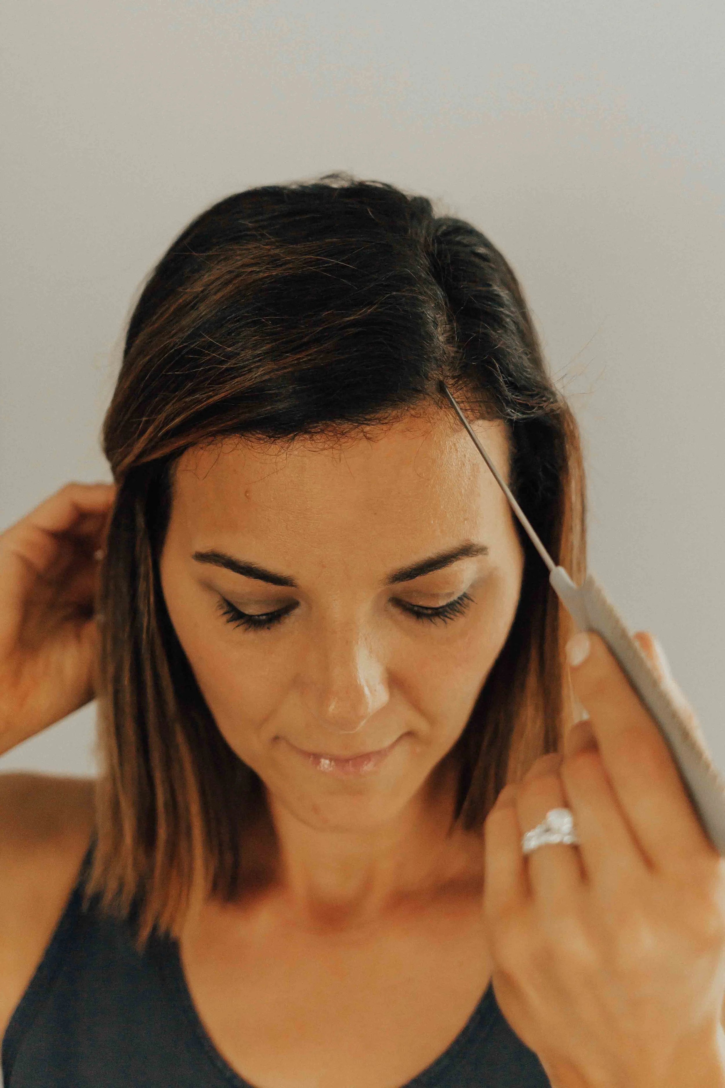 Hair Tutorial - Deep side part - Virtue Haircare - Bob Hair Tutorial - www.heartandseam.com #heartandseam