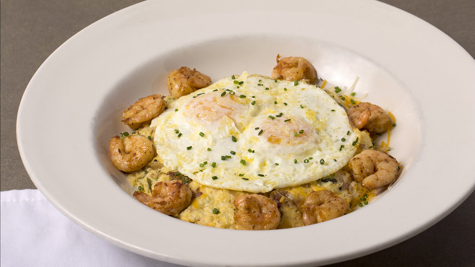 SHRIMP &amp; GRITS (GF).........$12.75