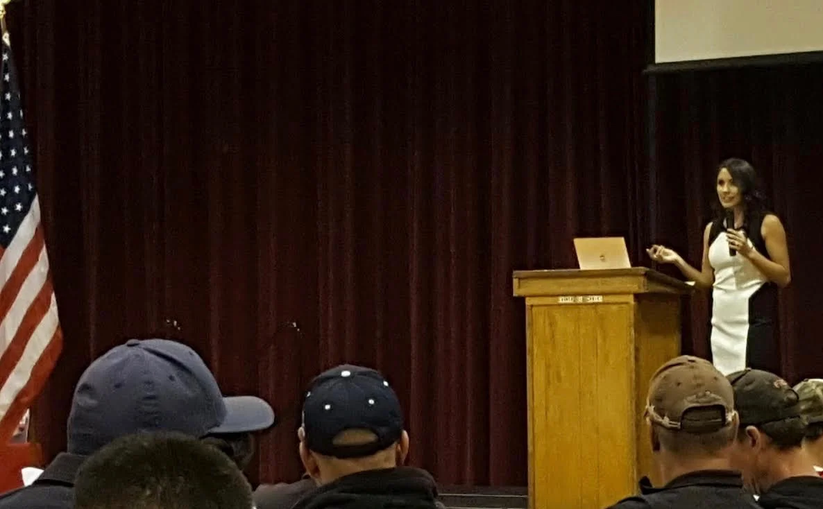 AXS Wellness founder Jacqueline Davis delivering a keynote address: "Sleep Loss is Killing Firefighters" at the Colorado Firefighters Academy Conference 2016.