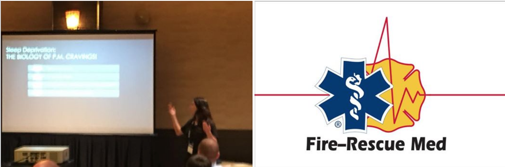 Founder of the First Responder Sleep Recovery, Jacqueline Toomey teaching at the IAFC Fire-Rescue Med conference in Henderson, NV 2018.
