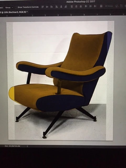 More upholstery plotting for our recliner