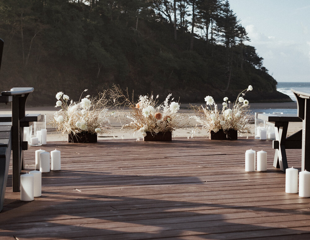 Wedding ceremony space at Neskowin Beach, OR
