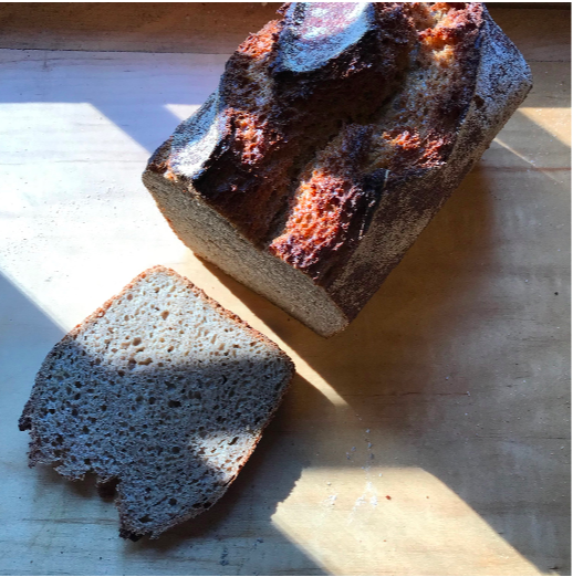 100% WHOLE GRAIN EMMER Emmer (Farro), known as the ‘Mother’ wheat Is an ancient relative to wheat. Our emmer for this loaf was regionally grown and locally stone milled to retail 100% of the grain- bran, endosperm and germ. Nuttier, earthier, and more complex in flavor, this loaf is mixed with a high hydration for a soft crumb, ( and great shelf life). A long cool overnight fermentation gives here digestible and nutritious bread. We are excited to feature this as a single grain loaf, not blended with any other wheat variety- for maximum flavor. Emmer has a lower protein content and thus prefers the support of a pan to a free standing boule.