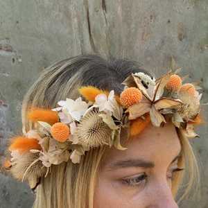 Everlasting Flower Crown Warm Tones Poppy Lane Floral Co
