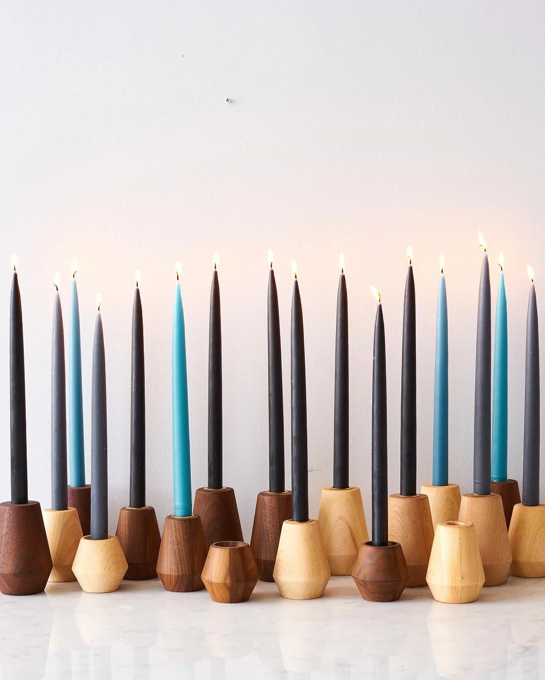 Walnut, Maple, Taper Candle Holder, Decor, Candles, Modern Design