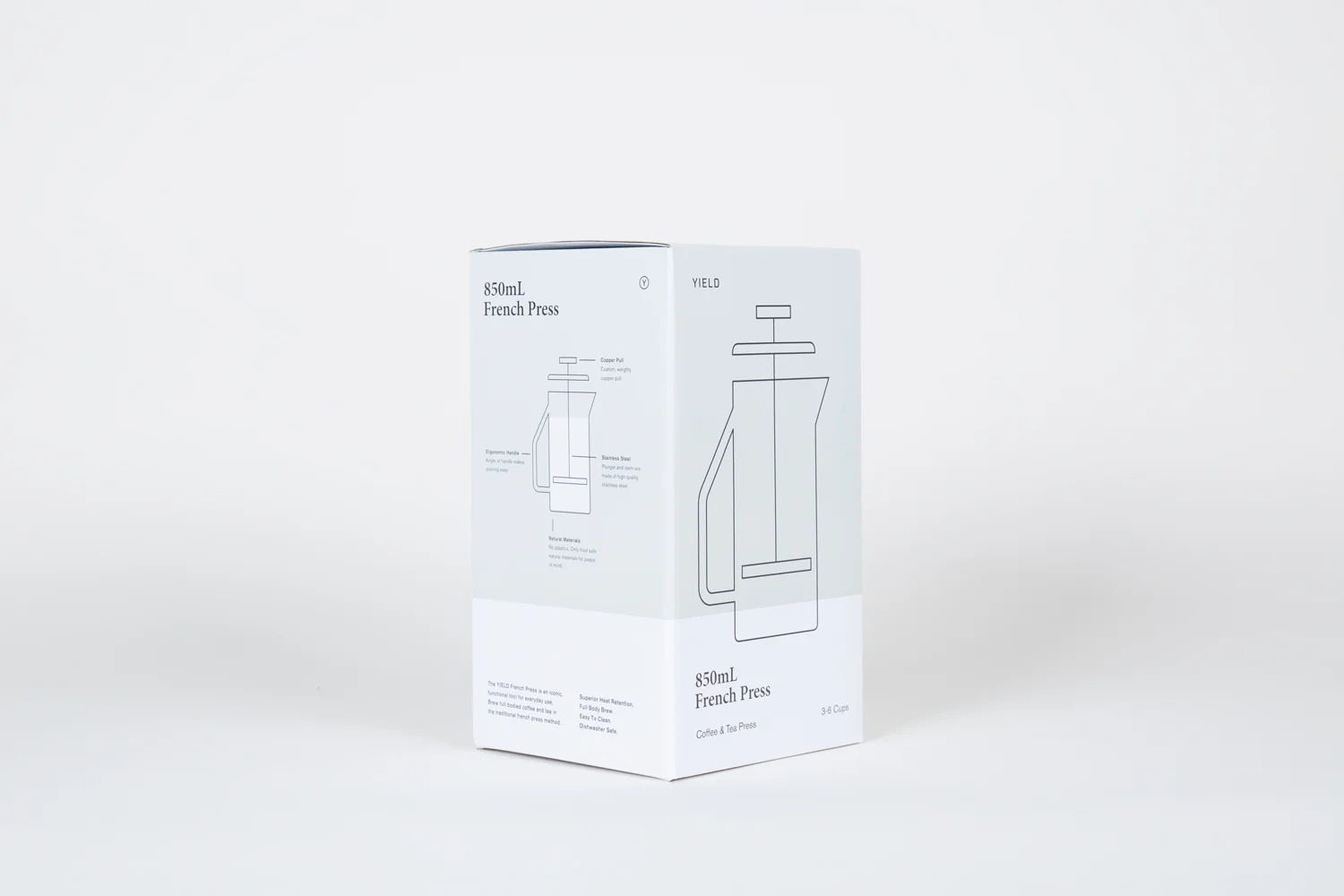 Glass, French Press, Gray, Yield Design, shopjonesandco