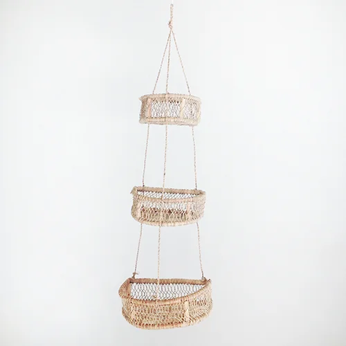 Hecho, Organic, Natural, Hanging, Basket, Handwoven, Mexico, Tree Bark