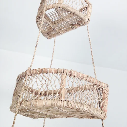 Hecho, Organic, Natural, Hanging, Basket, Handwoven, Mexico, Tree Bark