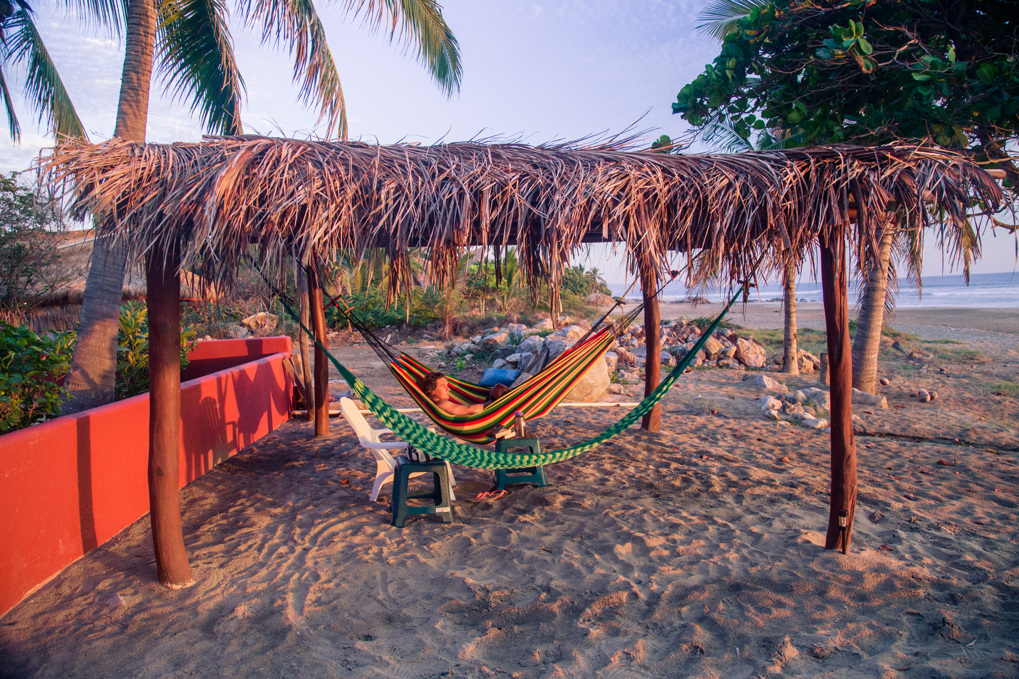 Lounging in the hammocks