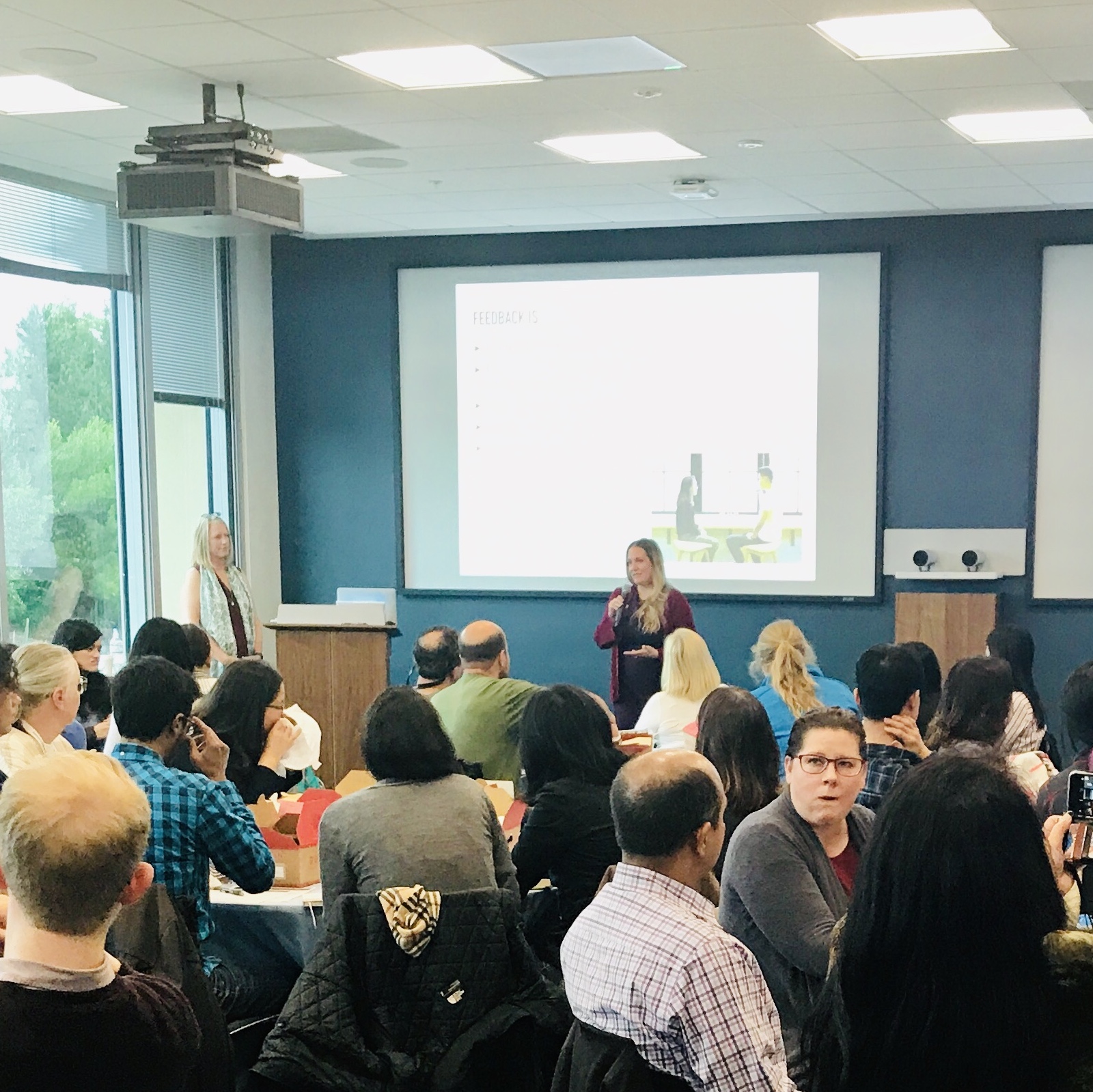 Presenting a feedback workshop at Genentech with keady phelan (South San Francisco, CA)