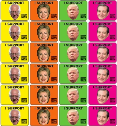 We created stickers for each candidate and provided voter registrations for participants and passer byers.