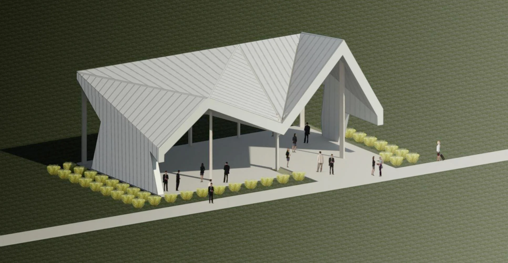 Multiuse Pavilion [2 Gables + 1 Shed]