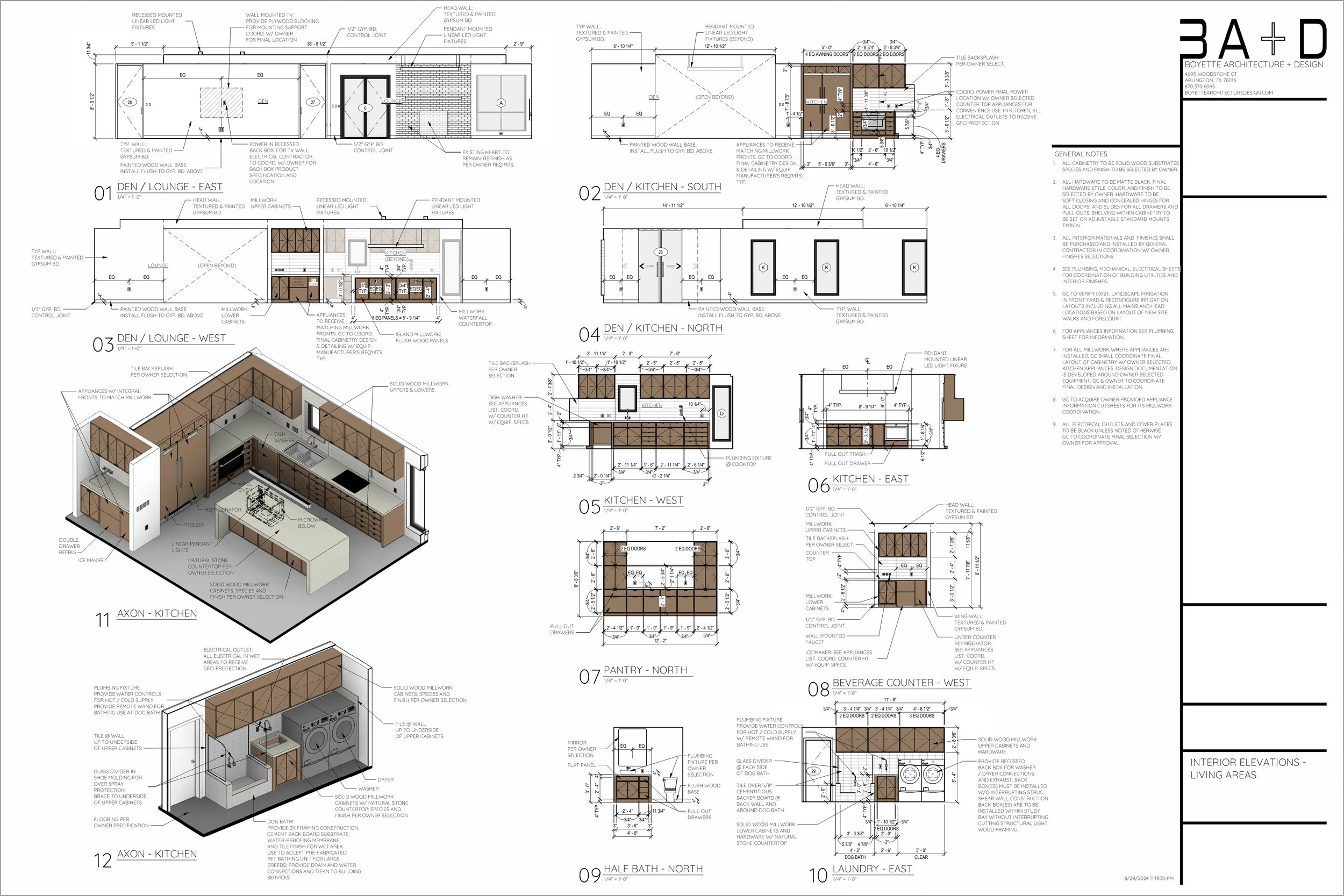 Construction Interior Elevations and Details
