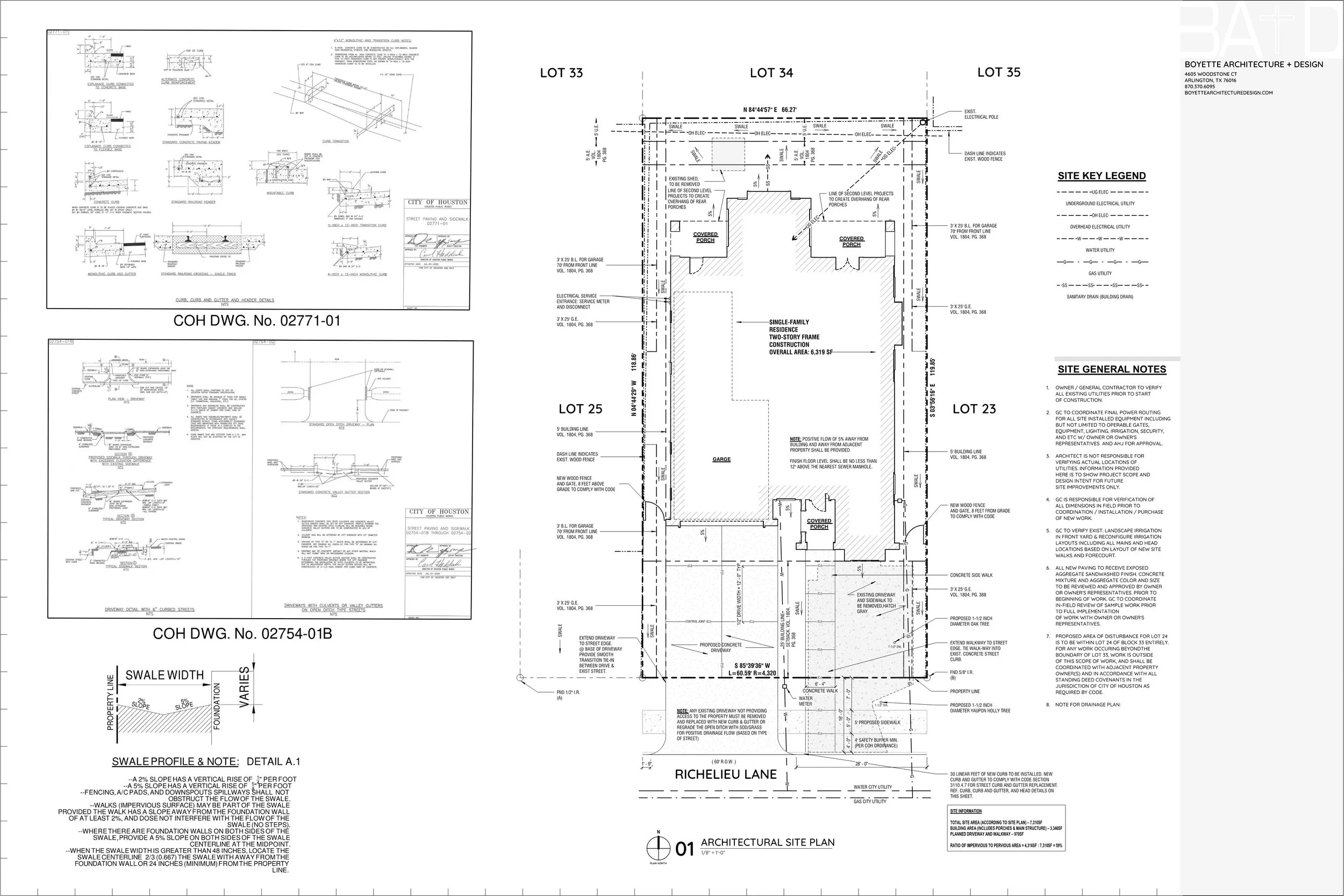 Architectural Site Plan & Details