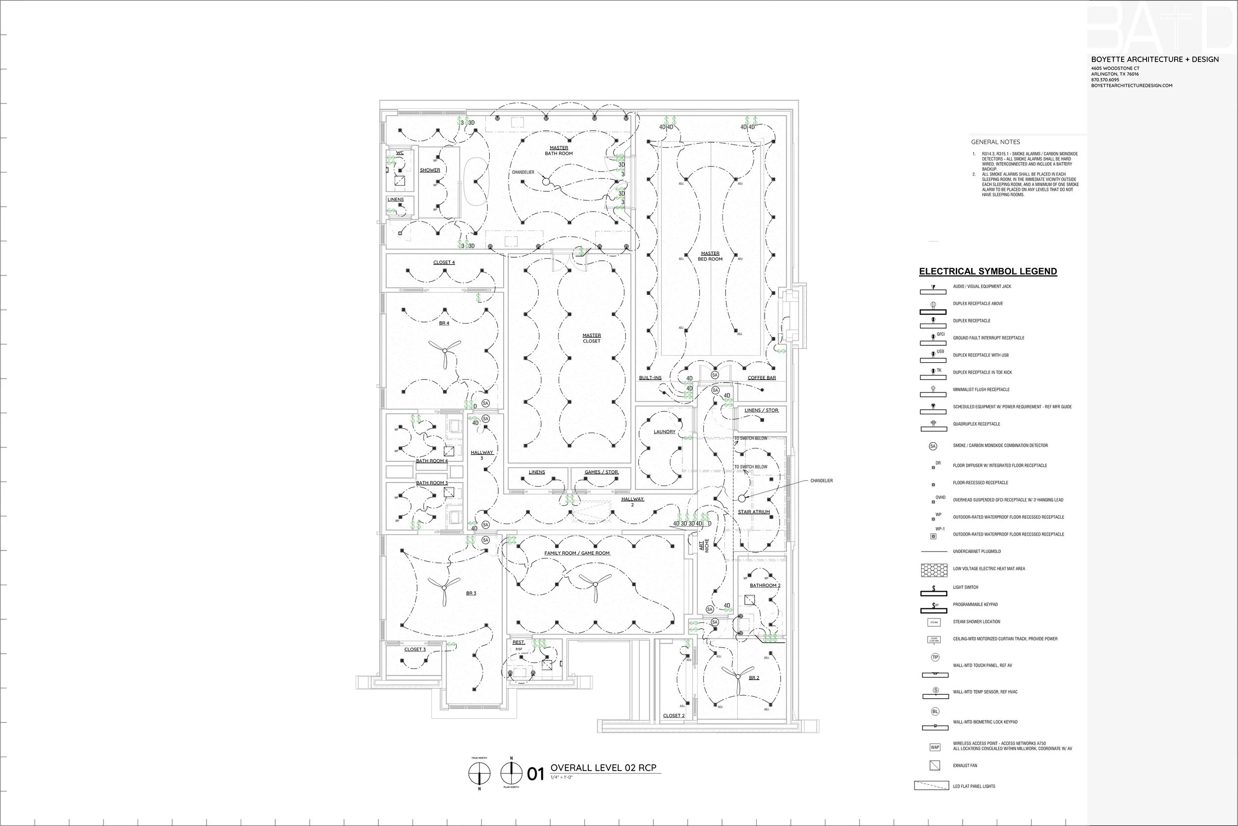 Architectural Reflected Ceiling Plan - Second Level