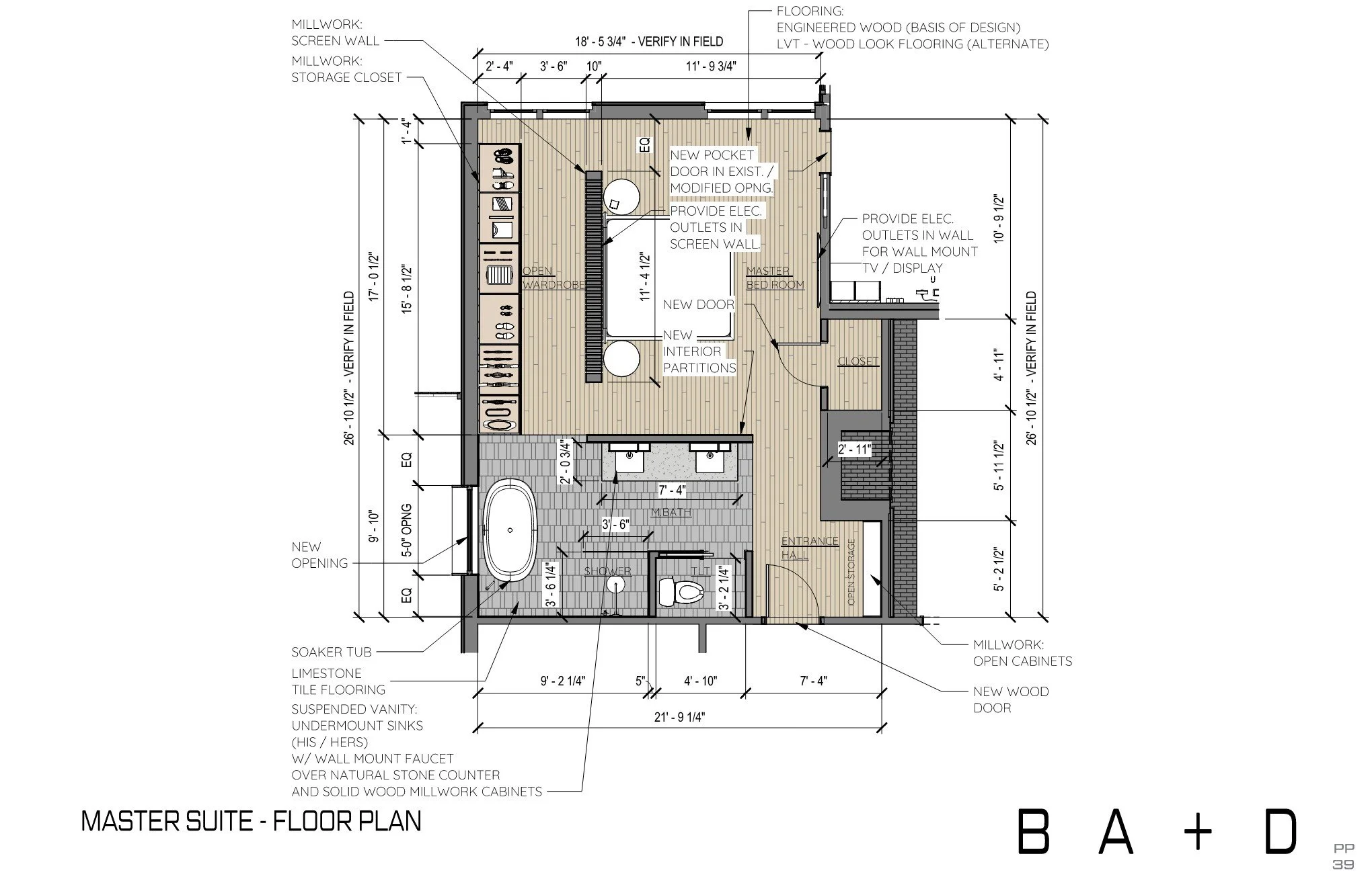 Schematic Design Enlarged Master Suite Floor Plan